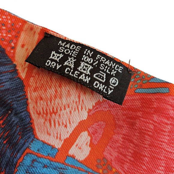 HERMES ORANGE CHACUN FAIT SON NID SILK TWILLY SCARF - Picture 5 of 12